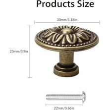 Storemax Dolap Kulpu, 8 Adet 30X23 cm Çekmece Kolu, Vidalı Çiçek Desenli, Paslanmaz Çelik Dekoratif Mobilya Kulpları, Mutfak Dolabı ve Çekmeceler Için