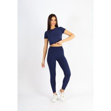 Softandbasic Kadın Tayt Takım Toparlayıcı Tayt Üst Crop Ikili Takım
