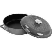 Storemax Metal Premium Serisi - Döküm Çok Amaçlı Tencere, Yuvarlak, 28 Cm, Majolik Gri, Kubbe Kapak