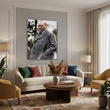 Tablonhazır Dikey Kanvas Tablo Salon Duvar Tablosu Atatürk Elicepte Renkli Yeni Ev Hediyesi Ofis Tablosu
