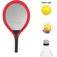 TrentCo Badminton Seti ve Soft Tenis Topu - Rkt-35 - Kırmızı (Lisinya)