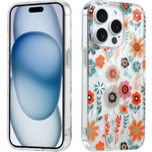 Canpay iPhone 12 Pro Max Uyumlu Kılıf Solmayan Imd Baskı Desenli, Şeffaf Tpu+Pc Botanik Kapak