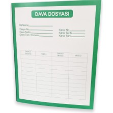 ABB Matbaa 25 Adet Yeşil Avukat Dava İcra Mahkeme Adliye Dosyası 300 Gr Telli Dosya
