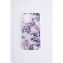 Canpay iPhone 17 Pro Max Uyumlu Kılıf Solmayan Imd Baskı Desenli, Şeffaf Tpu+Pc Botanik Kapak