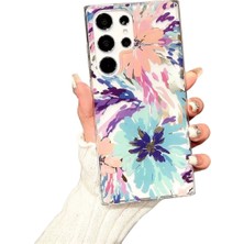 Canpay Samsung Galaxy S24 Ultra Uyumlu Kılıf Solmayan Imd Baskı Desenli, Şeffaf Tpu+Pc Botanik Kapak