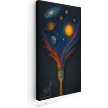 Tablonhazır Dikey Panaromik Kanvas Tablo Modern Duvar Tablosu Hayali Gezegen Yeni Ev Hediyesi Ev Ofis Tablo