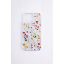 Canpay iPhone 17 Pro Max Uyumlu Kılıf Solmayan Imd Baskı Desenli, Şeffaf Tpu+Pc Botanik Kapak