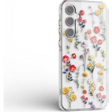 Canpay Samsung Galaxy A55 Uyumlu Kılıf Solmayan Imd Baskı Desenli, Şeffaf Tpu+Pc Botanik Kapak