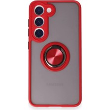 İrgit Store Samsung Galaxy S24 Fe Kılıf Montreal Yüzüklü Silikon Kapak - Kırmızı