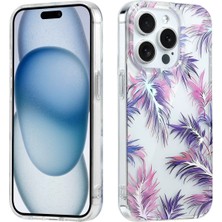 Canpay iPhone 14 Pro Max Uyumlu Kılıf Solmayan Imd Baskı Desenli, Şeffaf Tpu+Pc Botanik Kapak