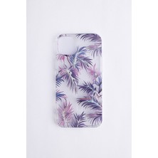 Canpay iPhone 15 Plus Uyumlu Kılıf Solmayan Imd Baskı Desenli, Şeffaf Tpu+Pc Botanik Kapak