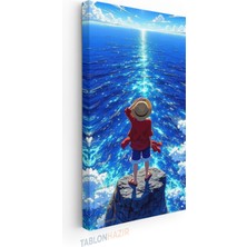 Tablonhazır Dikey Panaromik Kanvas Tablo Modern Duvar Tablosu Anime Luffy Deniz Yeni Ev Hediyesi Ev Ofis Tablo