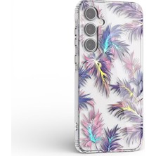 Canpay Samsung Galaxy A16 Uyumlu Kılıf Solmayan Imd Baskı Desenli, Şeffaf Tpu+Pc Botanik Kapak
