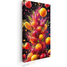 Tablonhazır Dikey Panaromik Kanvas Tablo Modern Duvar Tablosu Meyve Kafe Yeni Ev Hediyesi Ev Ofis Tablo