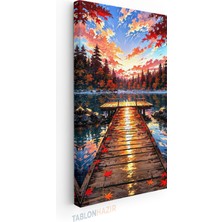 Tablonhazır Dikey Panaromik Kanvas Tablo Modern Duvar Tablosu Fantastik Iskele Soyut Yeni Ev Hediyesi