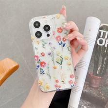 Canpay iPhone 16 Plus Uyumlu Kılıf Solmayan Imd Baskı Desenli, Şeffaf Tpu+Pc Botanik Kapak