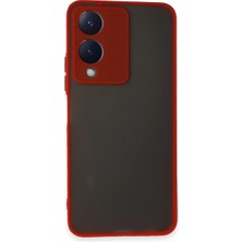 İrgit Store Vivo Y17S Kılıf Montreal Silikon Kapak - Kırmızı