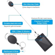 Storemax Deri Kimlik Kartlığı ve Ayarlanabilir Geri Çekilebilir Yaka Ipi, Hızlı Bırakma Tokası ve Güvenlik Kopma Mekanizmalı Dönebilen Metal Klipsli Yaka Ipi, Ofisler, Personel, Çalışanl ve Öğrenciler