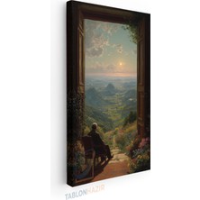 Tablonhazır Dikey Panaromik Kanvas Tablo Modern Duvar Tablosu Manzarayı Izlerken Yeni Ev Hediyesi Ev Ofis Tablo