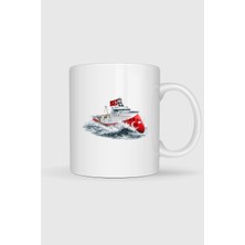 Bahriyeli Collection  Rv Barbaros Hayreddin Paşa Dalgalar Arası Baskılı Kupa Bardak