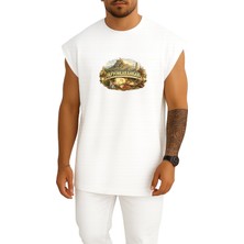 Bahriyeli Collection Oversize Afyonkarahisar Göğüs Baskılı Atlet