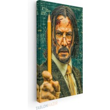 Tablonhazır Dikey Panaromik Kanvas Tablo Modern Duvar Tablosu John Wick Kalem Yeni Ev Hediyesi Ev Ofis Tablo