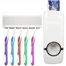 Storemax Dekoratif Ev Banyo Diş Macunu Sıkacağı ve 5 Li Fırça Tutucu