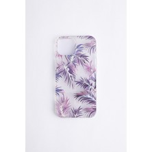 Canpay iPhone 13 Uyumlu Kılıf Solmayan Imd Baskı Desenli, Şeffaf Tpu+Pc Botanik Kapak