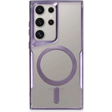 İrgit Store Samsung Galaxy S24 Ultra Kılıf Boyi Magsafe Silikon Kapak - Derin Mor