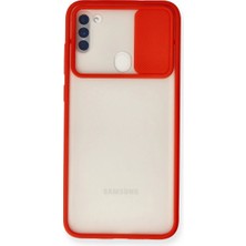 İrgit Store Samsung Galaxy A11 Kılıf Palm Buzlu Kamera Sürgülü Silikon - Kırmızı
