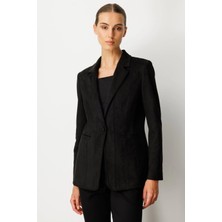 Ekol Torba Cepli Süet Siyah Kadın Ceket 05061