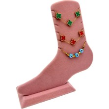 Sezgin Kutu ve Aksesuar Ayak Mankeni Hal Hal Standı Süet Pembe