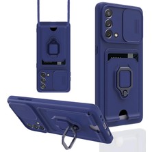 İrgit Store Oppo A74 4g Kılıf Zuma Kartvizitli Yüzüklü Silikon - Lacivert