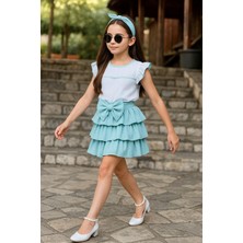 Savorzy Fırfırlı Etek Şal Yaka Gömlek Bandana Takım