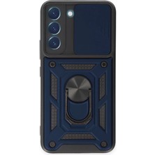 İrgit Store Samsung Galaxy S23 Fe Kılıf Pars Lens Yüzüklü Silikon - Lacivert