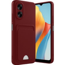 İrgit Store Oppo A38 Kılıf Kelvin Kartvizitli Silikon - Bordo