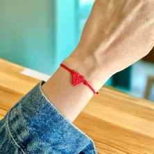 Atelier Çağla Kırmızı Miyuki Kalp Aşk Bileklik