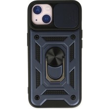 İrgit Store Iphone 14 Kılıf Pars Lens Yüzüklü Silikon - Lacivert