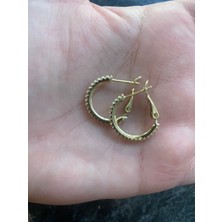 Çelik Kadın 14KTAŞLI Halka Küpe