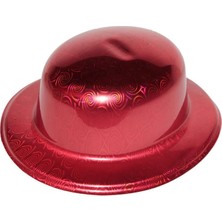 İrgit Store Kırmızı Renk Hologramlı Plastik Yuvarlak Melon 27X24 cm