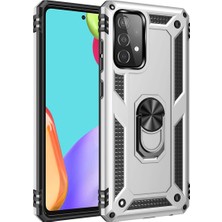 İrgit Store Samsung Galaxy A33 5g Kılıf Sofya Yüzüklü Silikon Kapak - Gümüş