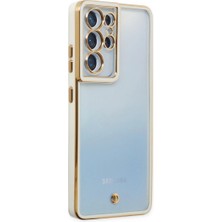 İrgit Store Samsung Galaxy S21 Ultra Kılıf Liva Lens Silikon - Beyaz