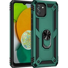 İrgit Store Samsung Galaxy A03 Kılıf Sofya Yüzüklü Silikon Kapak - Yeşil