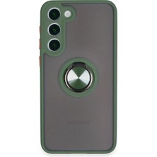 İrgit Store Samsung Galaxy S23 Plus Kılıf Montreal Yüzüklü Silikon Kapak - Yeşil