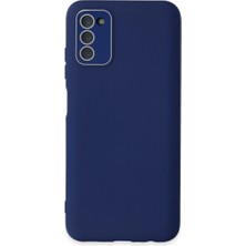 İrgit Store Samsung Galaxy A03S Kılıf Lansman Glass Kapak - Sky Blue