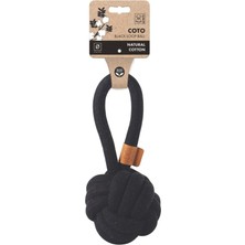 M-Pets Coto Çekmeli Örgü Top Köpek Oyuncağı 11 cm Siyah