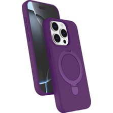 İrgit Store Iphone 15 Pro Max Regal Magsafe Standlı Kapak - Derin Mor
