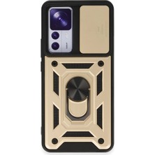 İrgit Store Xiaomi Mi 12T Pro Kılıf Pars Lens Yüzüklü Silikon - Gold