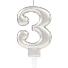 İrgit Store 3 Rakam Mum Gümüş Renk