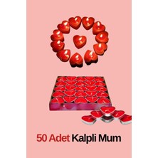 Baloncu Dede 50 Adet Kalpli Mum Sevgililer Günü Yıl Dönümü Romantik Mum
